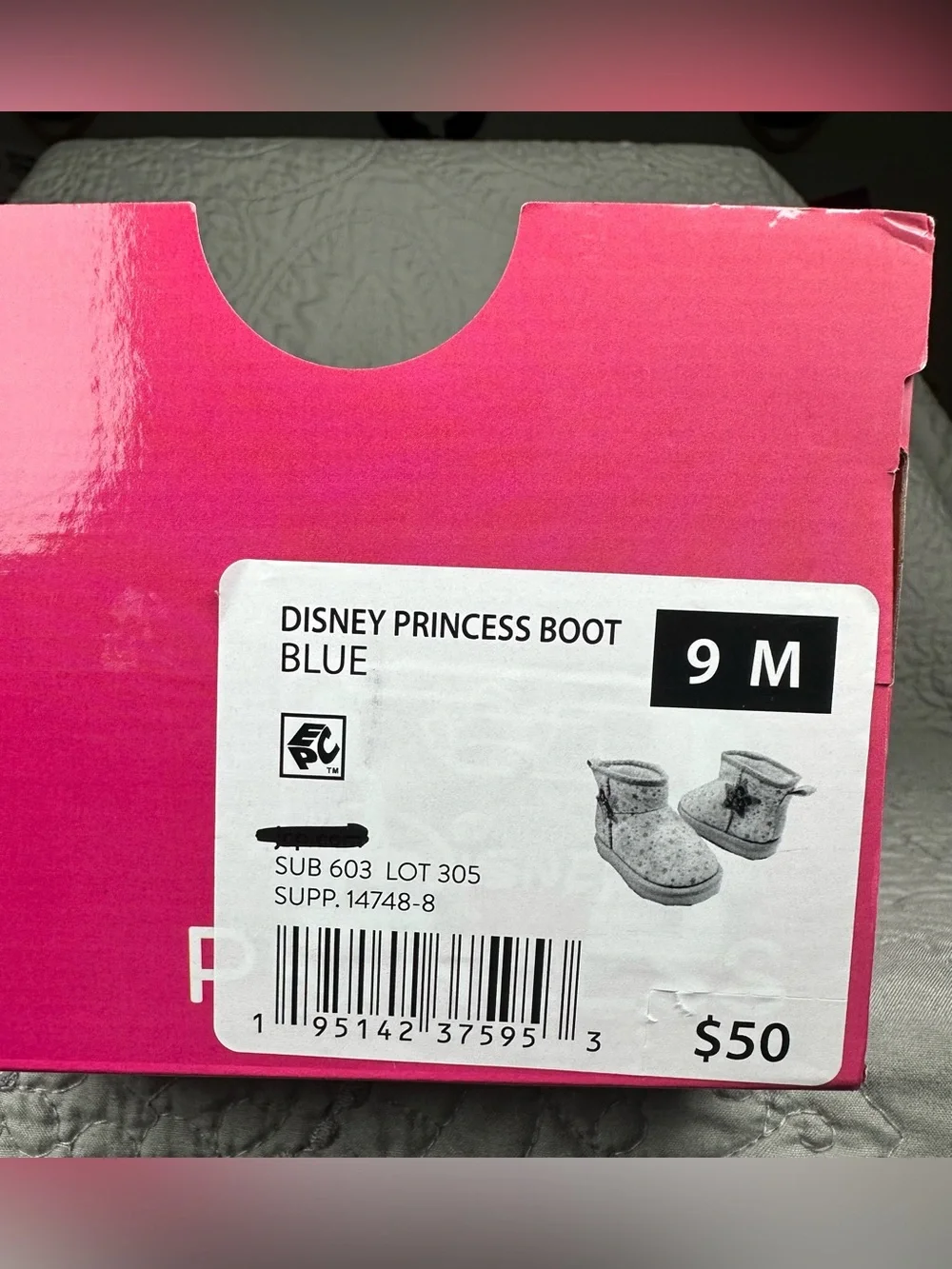 Disney Toddler Girls Princess Boots NWT Size 9 toddler